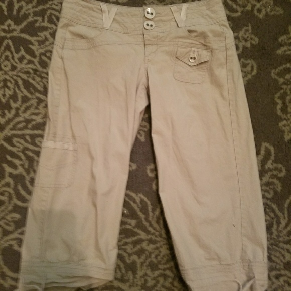 Rewind Pants - Rewind Khaki Capris with drawstrings